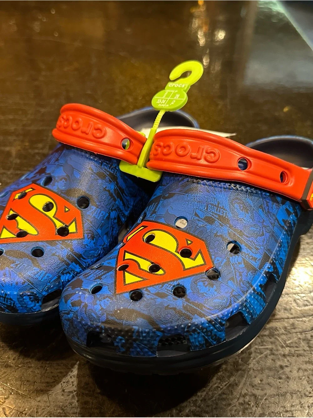 CROCS Kids Superman Clogs - Blue & Red